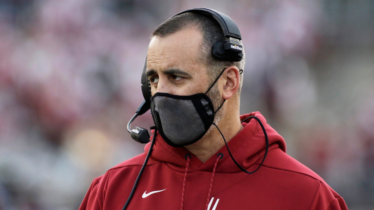 Nick Rolovich coaches against Stanford