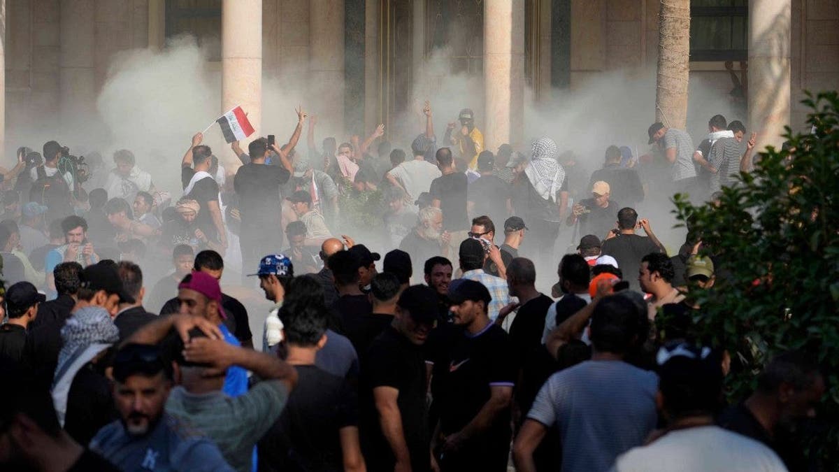 Iraq protests are seen in Baghdad on Aug. 29, 2022