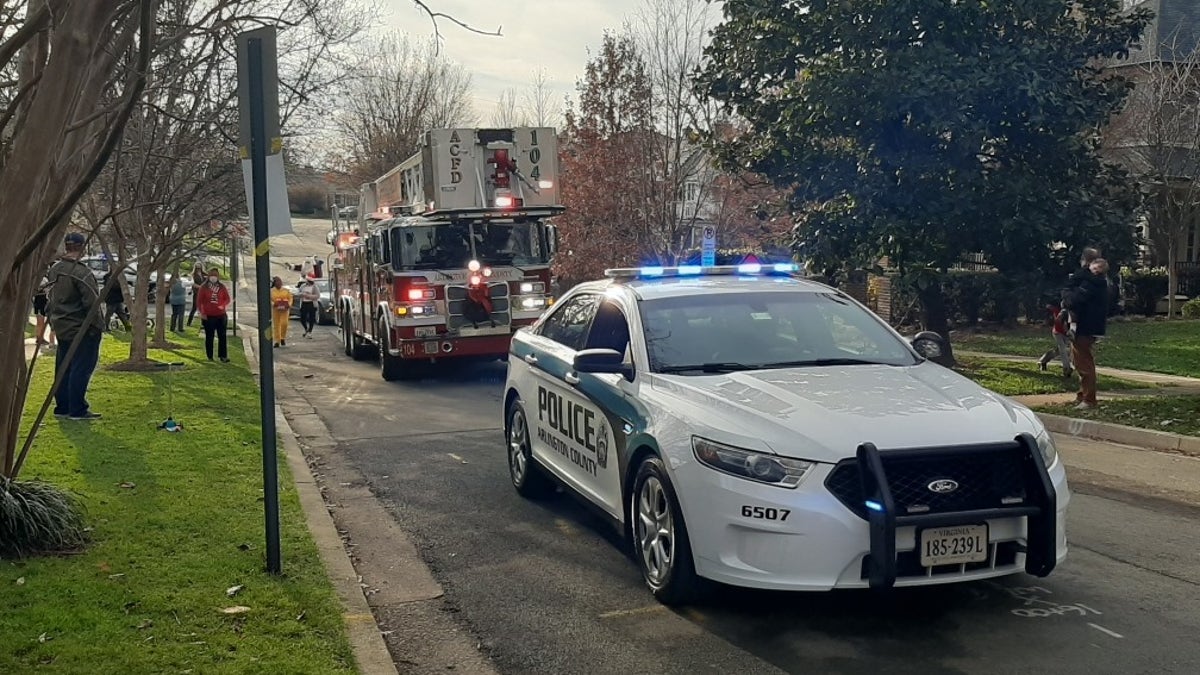 Arlington County police and fire vehicles