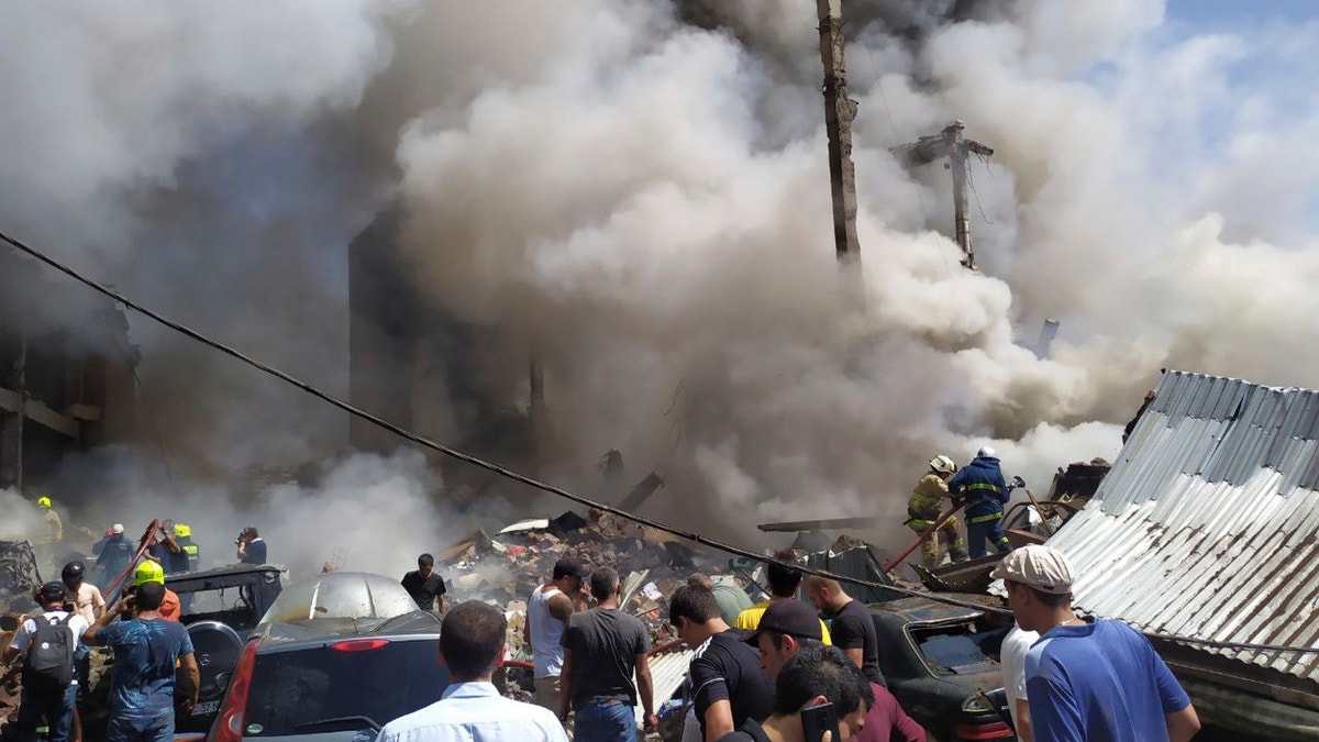 An explosion at a market in the Armenian capital of Yerevan