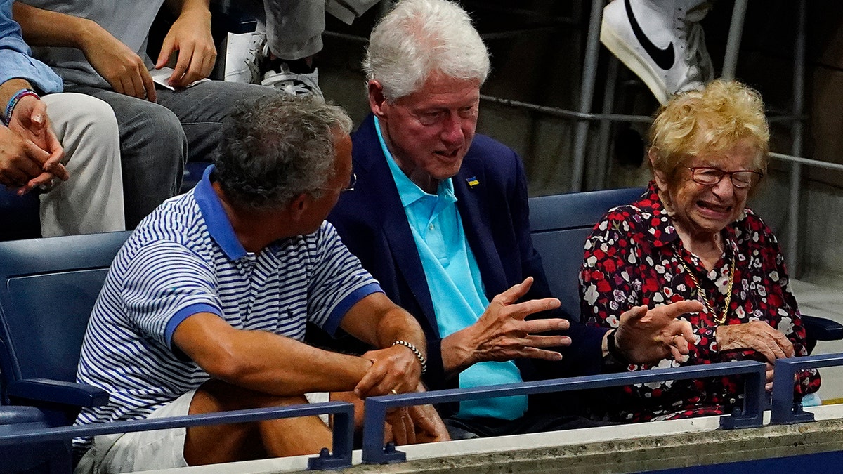 Bill Clinton talks at the US Open