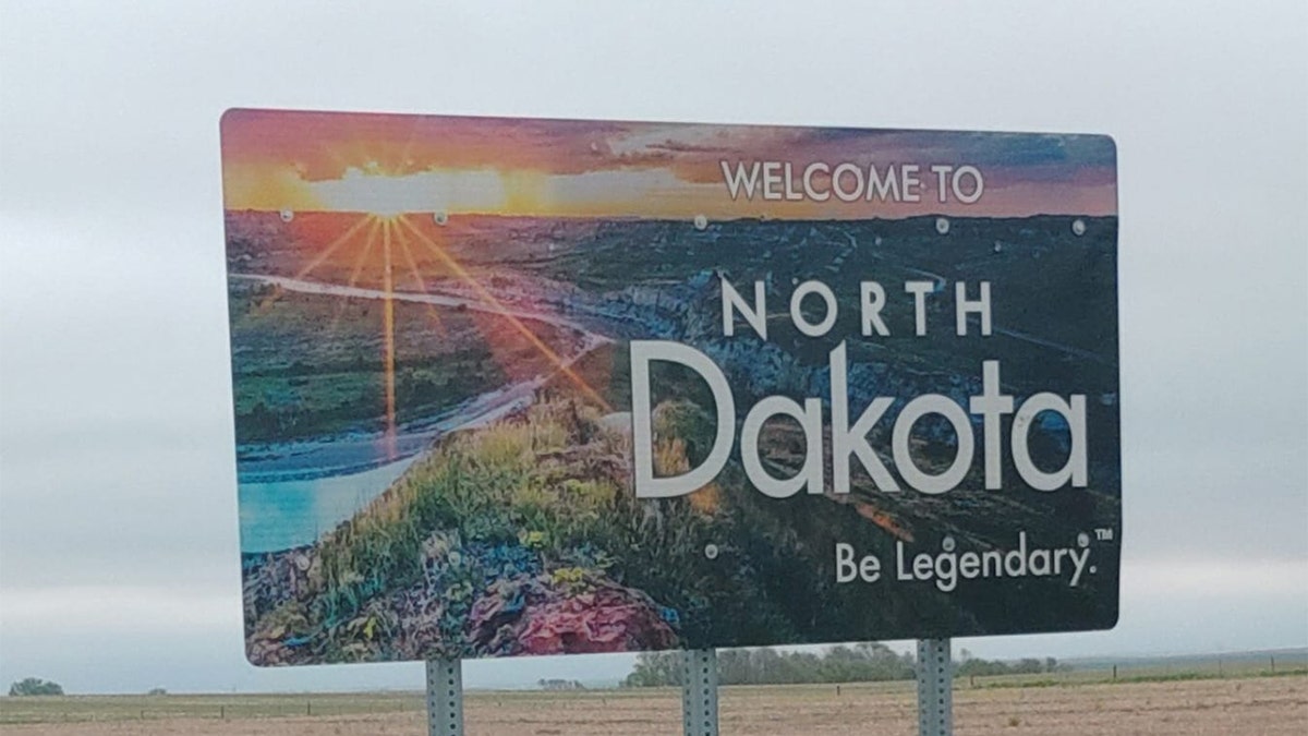 North Dakota welcome sign