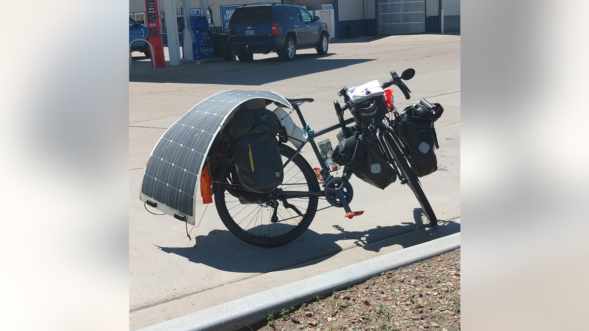Bob's bike and solar panel without the trailer