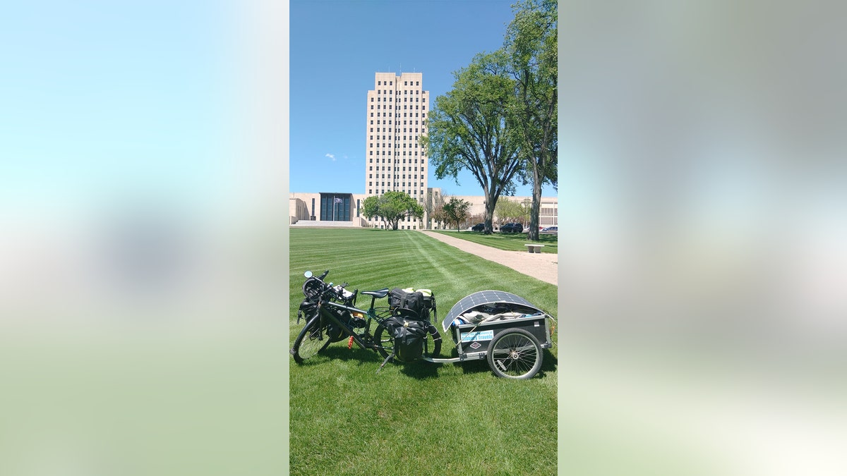 Bob's bike at the North Dakota capitol