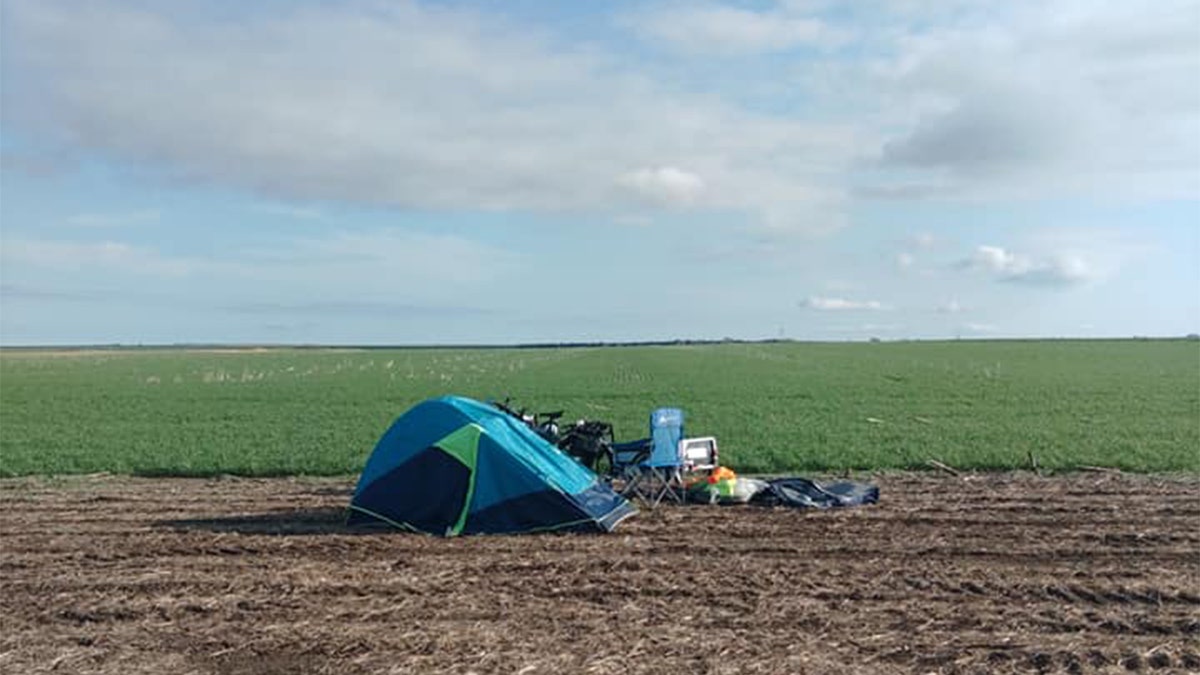 Bob's tent in South Dakota