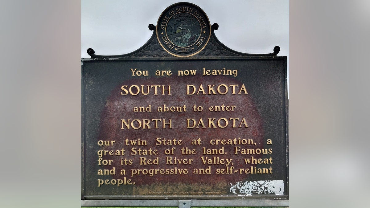 South and North Dakota border