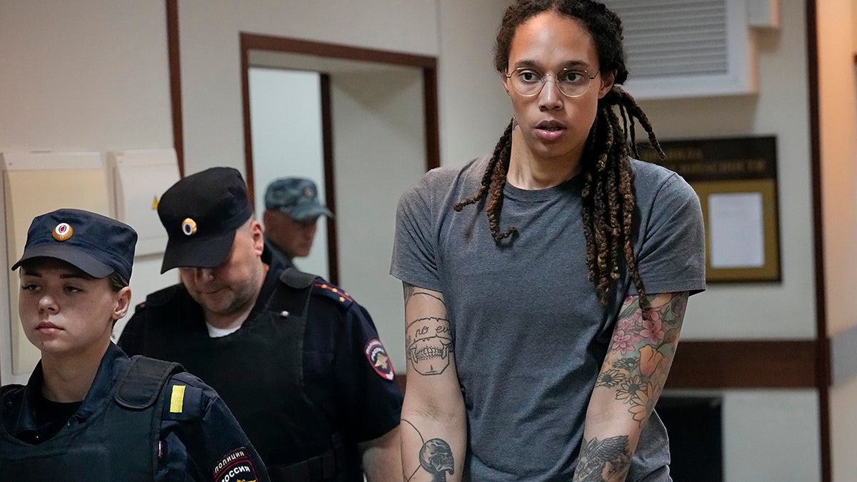Brittney Griner escorted out of a courtroom