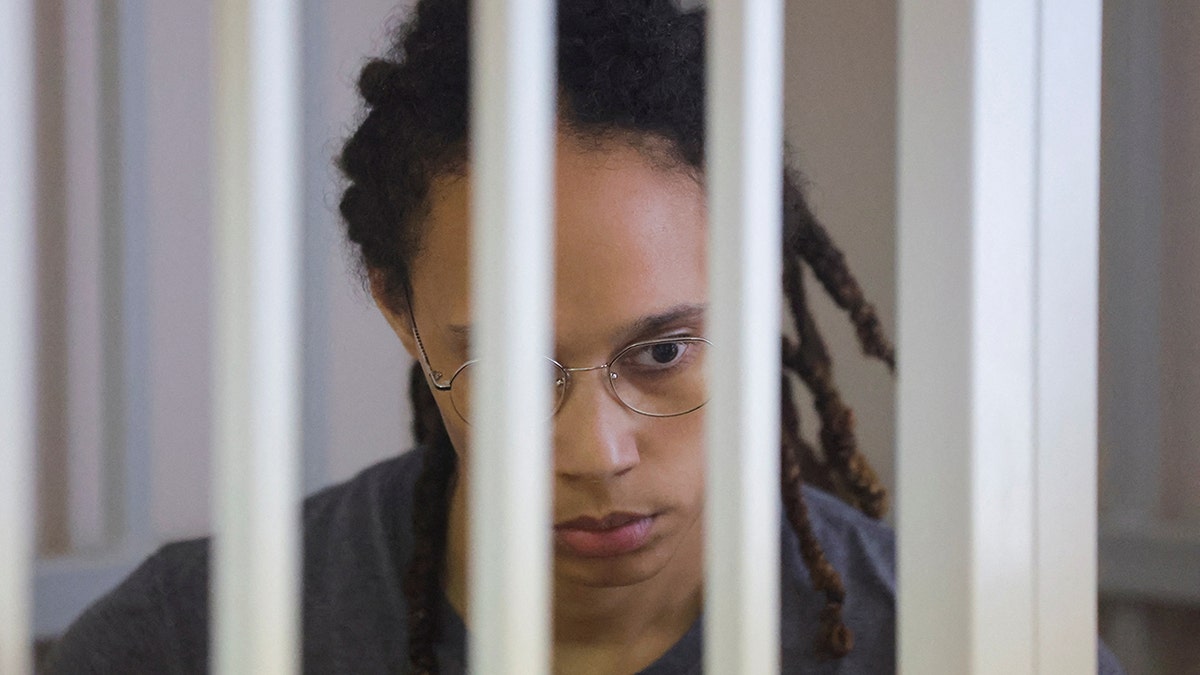 Brittney Griner in the defendants' cage
