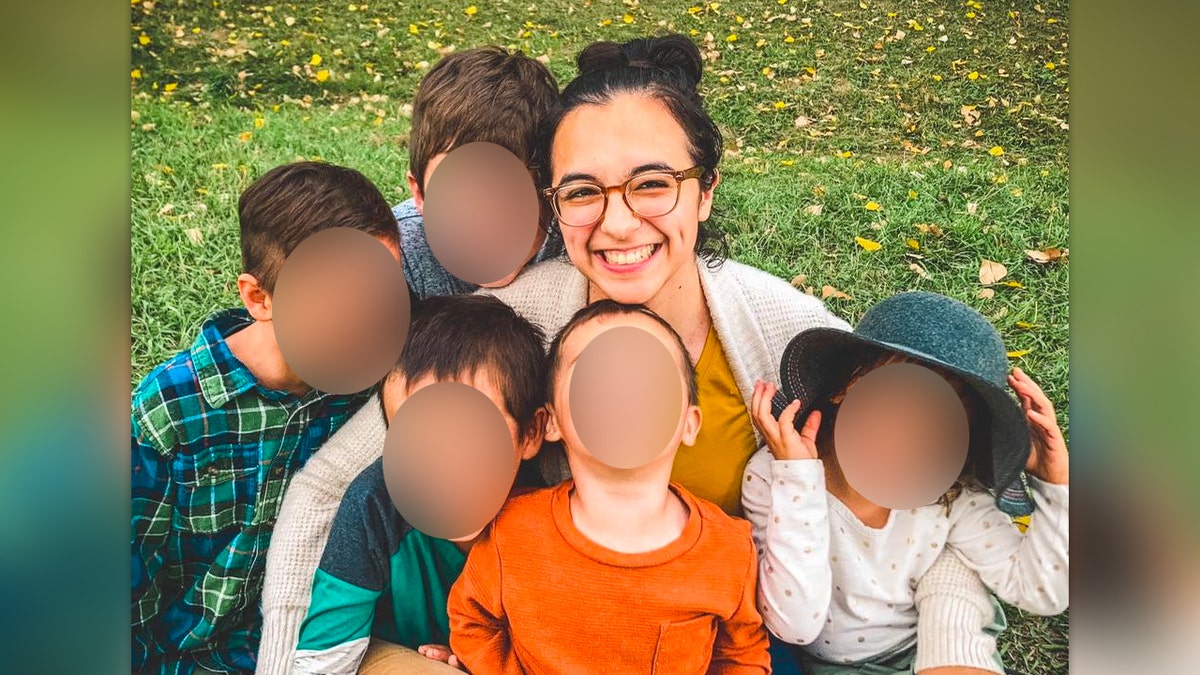 Carissa Odegaard and all five of her children