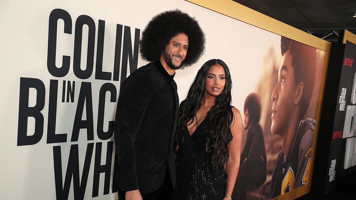 Colin Kaepernick and his girlfriend at a Netflix event