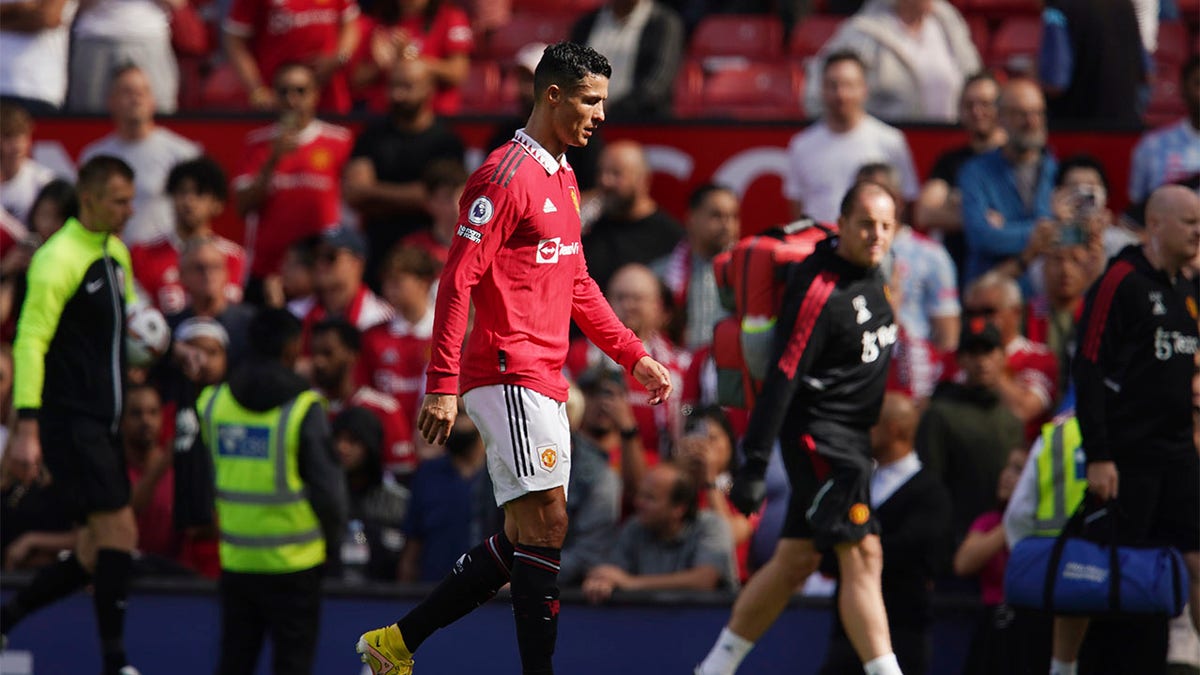 Cristiano Ronaldo walks off the field