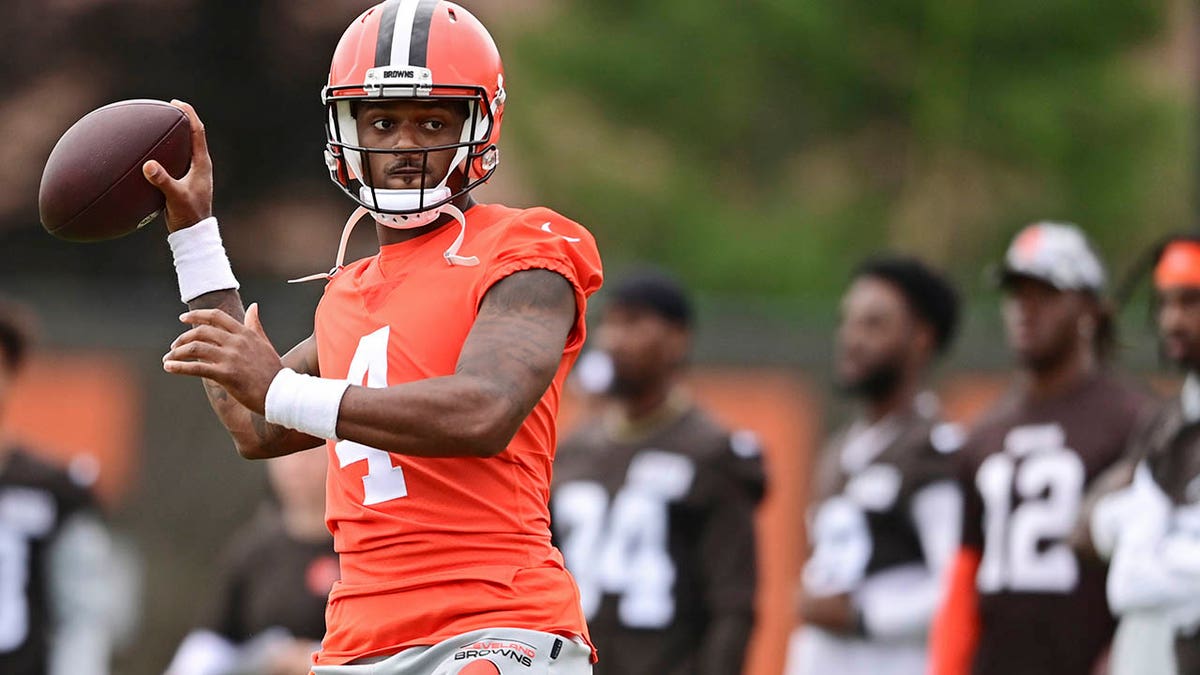 Deshaun Watson throws a pass