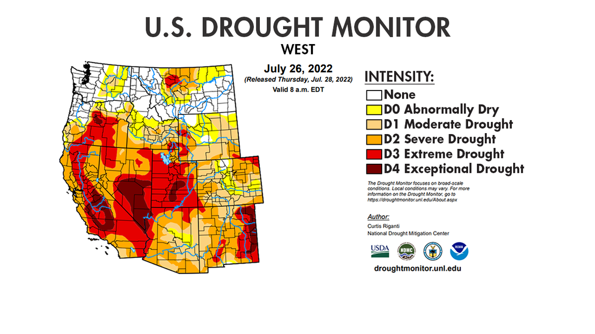 Drought map of the West
