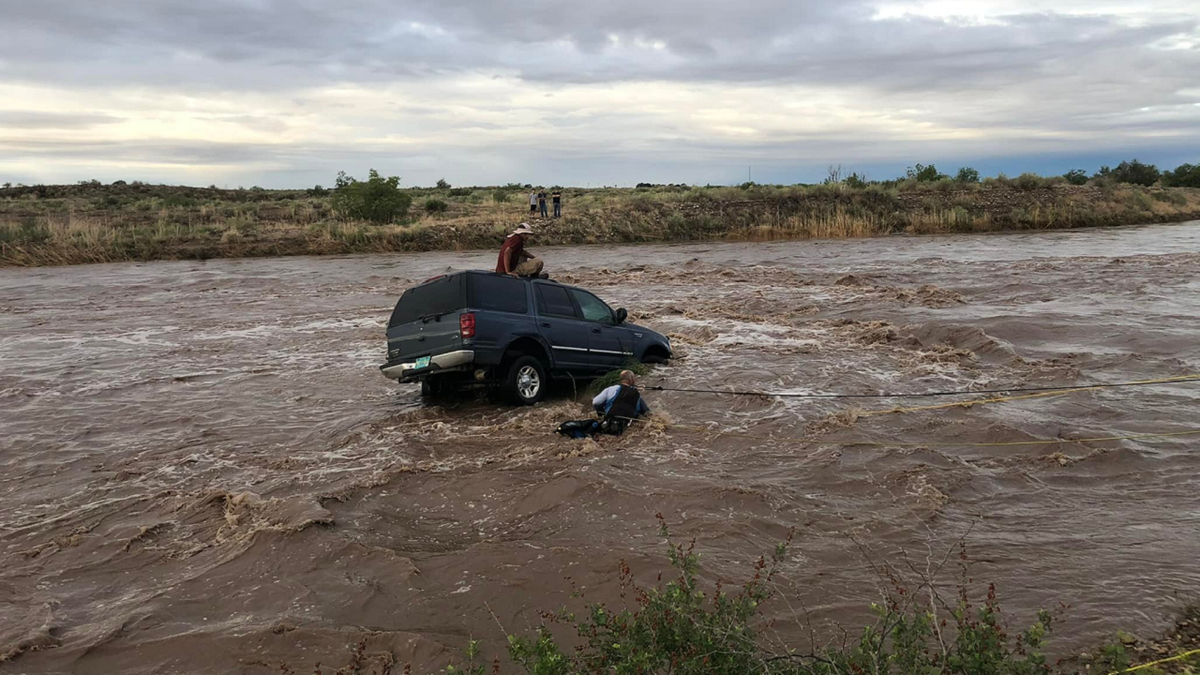 New Mexico first responder flood rescue