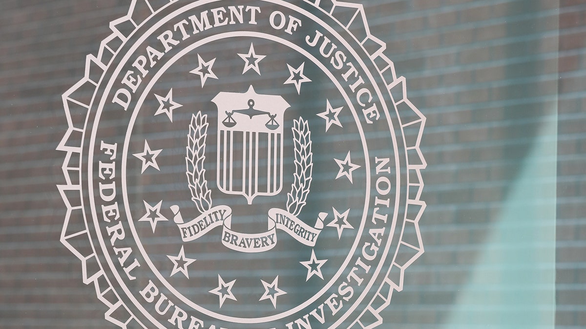 FBI seal on glass window