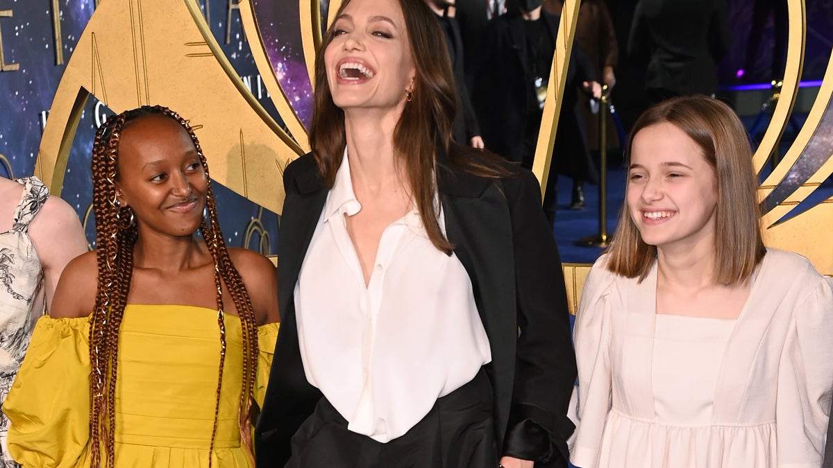 Angelina Jolie with Zahara and Vivienne Jolie-Pitt.