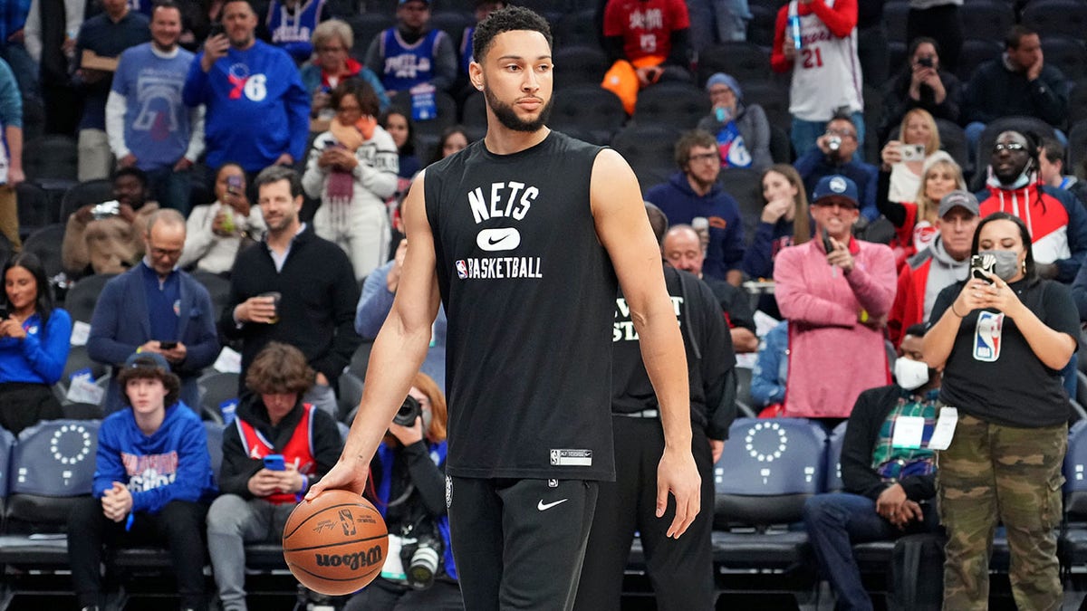 Ben Simmons on the court for the Brooklyn Nets