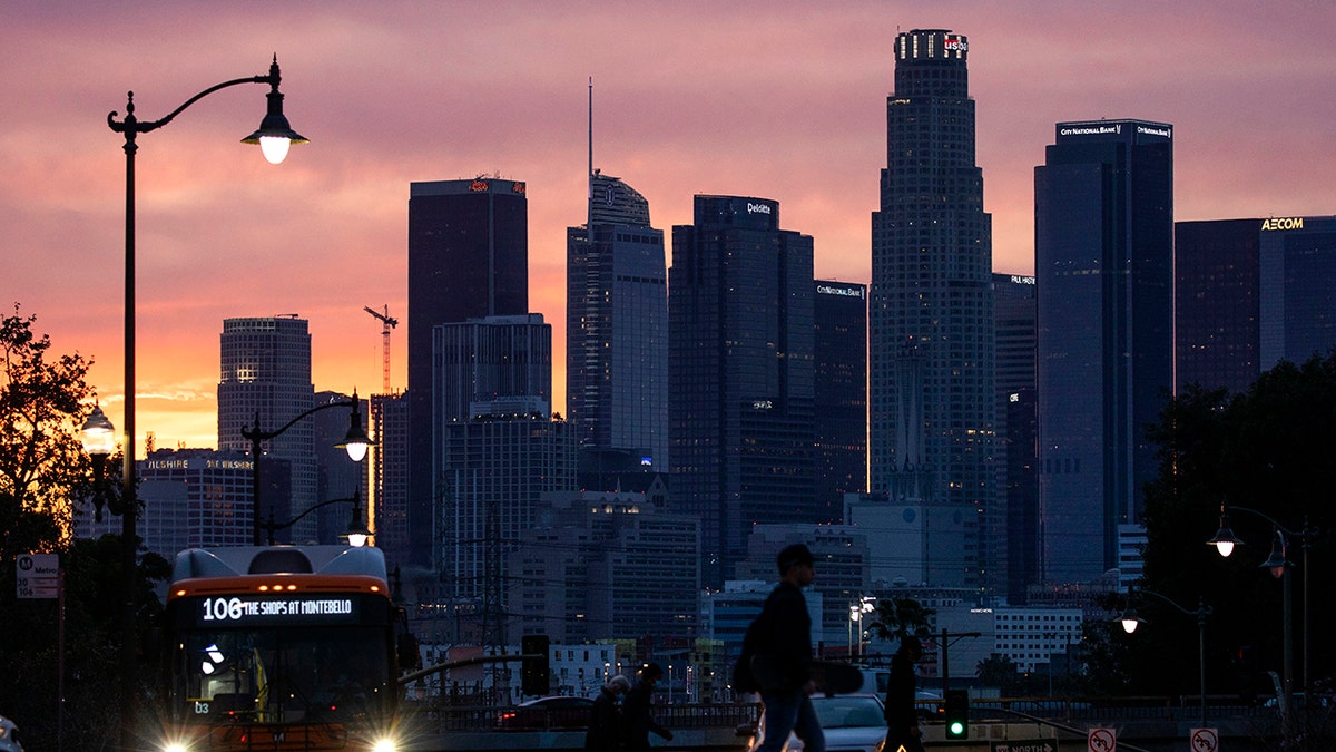 Los Angeles skyline at night