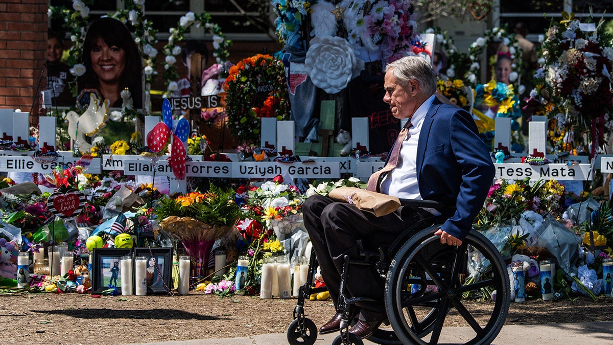 Gov. Abbott at Uvalde memorial