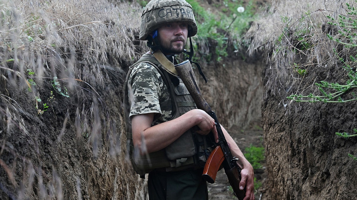 A photo of a Ukrainian soldier