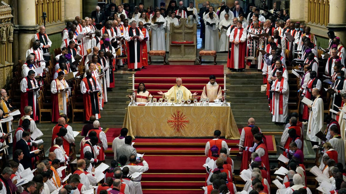 Archbishop of Canterbury conducting worship service