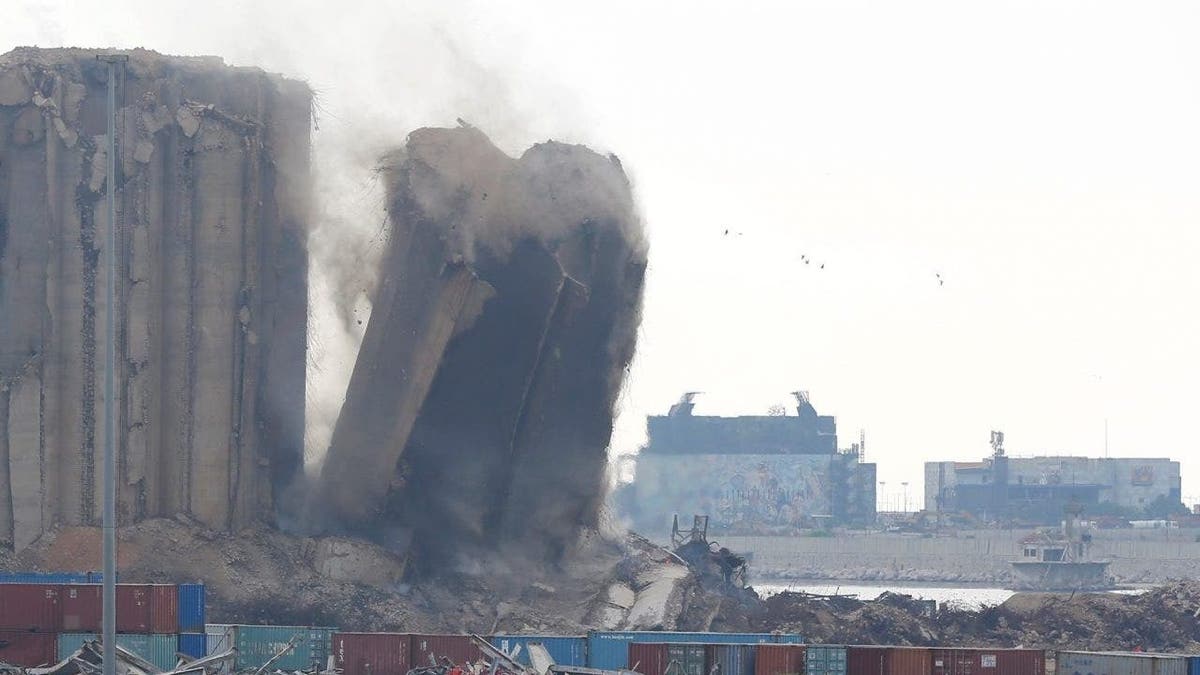 Beirut port silos leaning