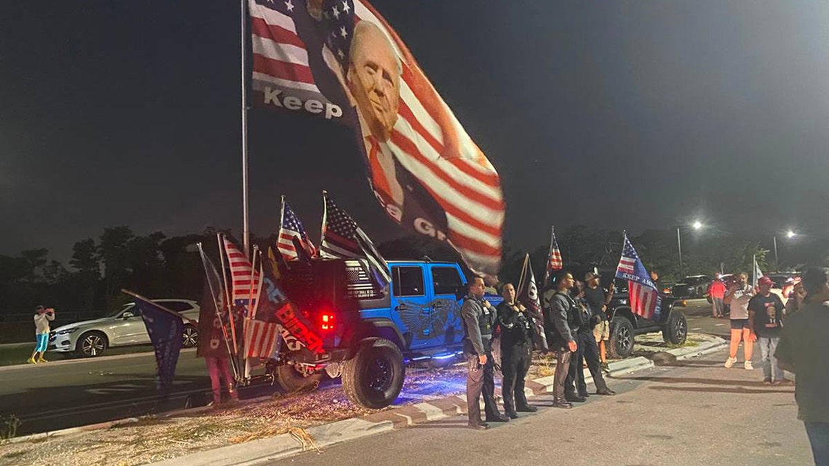 Trump supporters outside of Mar-a-Lago