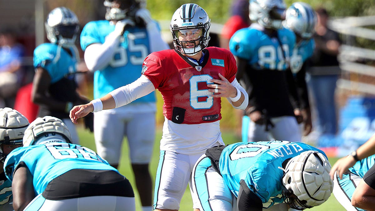 Panthers QB Baker Mayfield at training camp
