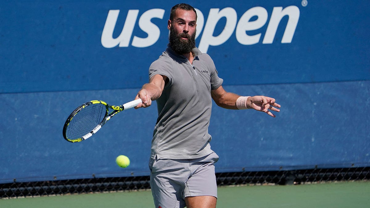 France's Benoit Paire plays against Cameron Norrie at the US Open