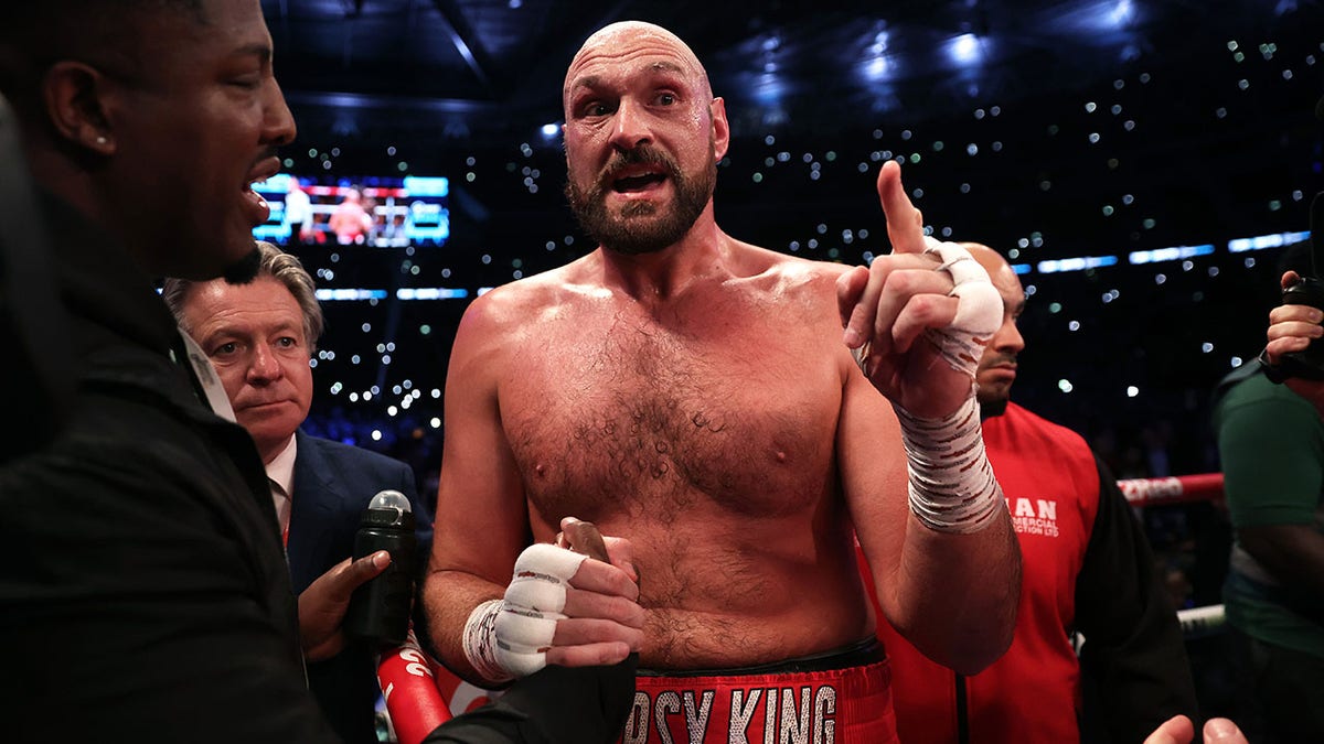 Tyson Fury after defeating Dillian Whyte