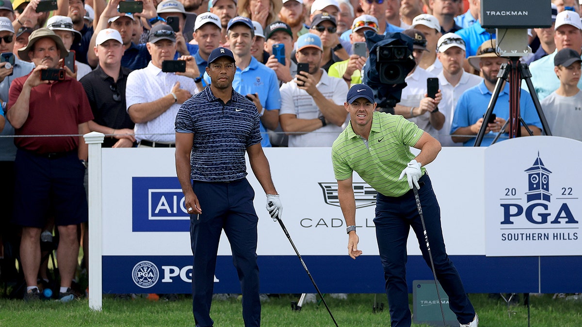 Rory McIlroy and Tiger Woods at the PGA Championship