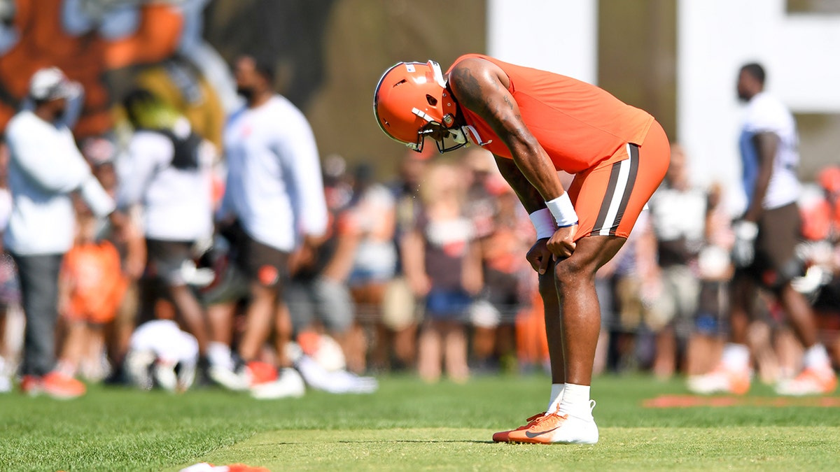 Deshaun Watson takes a breath