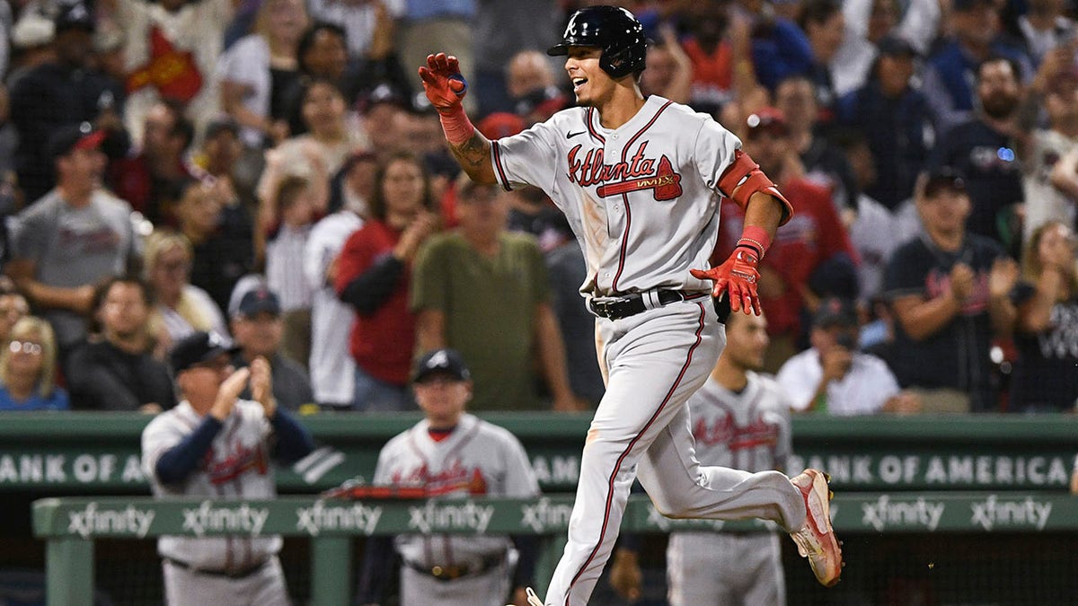 Vaughn Grissom after his first big league hit