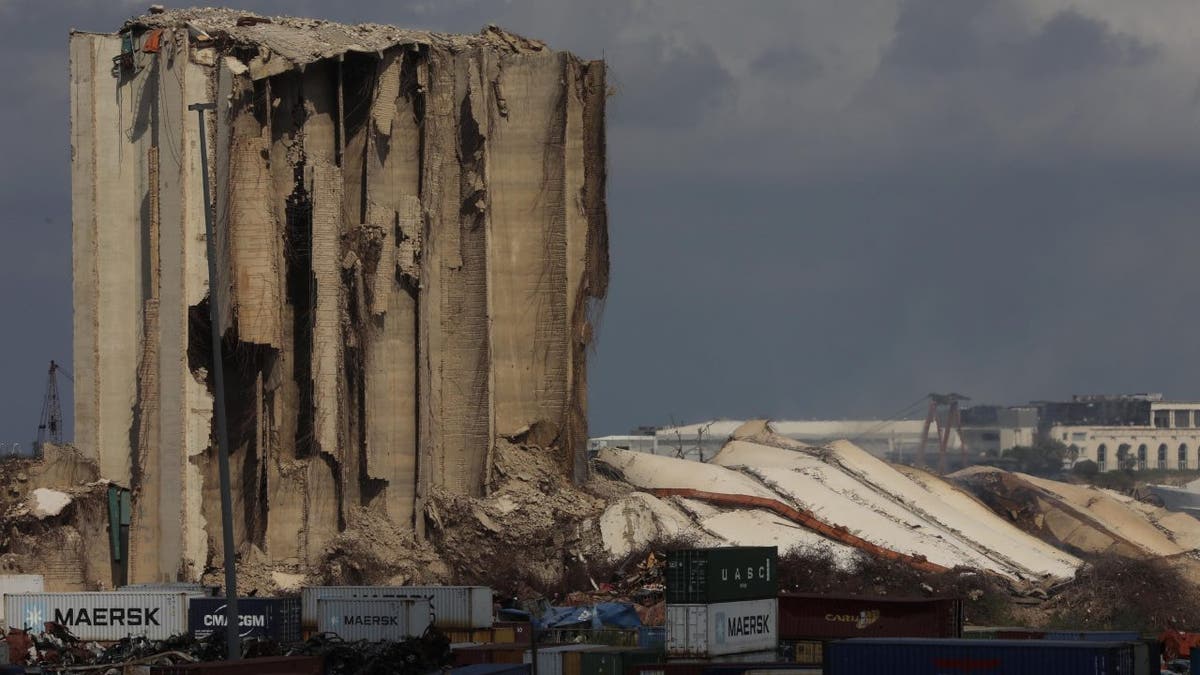 Port of Beirut silos are seen after another collapse