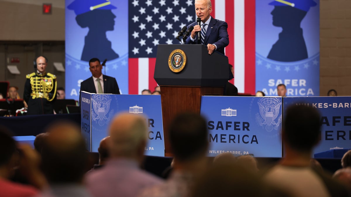 President Joe Biden speaks in Pennsylvania