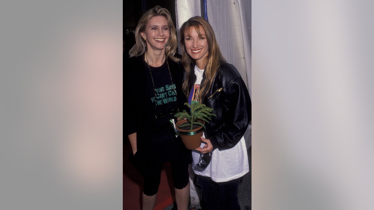 Jane Seymour and Olivia Newton-John at Universal Studios