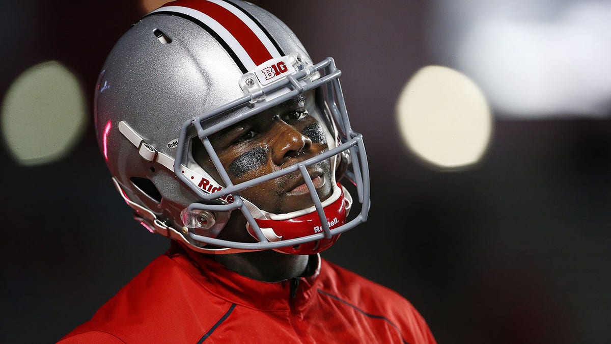 Ohio State Quarterback Cardale Jones during warmups before a game against Rutgers