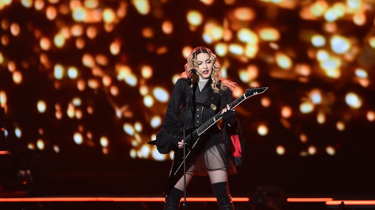 Madonna performing a concert