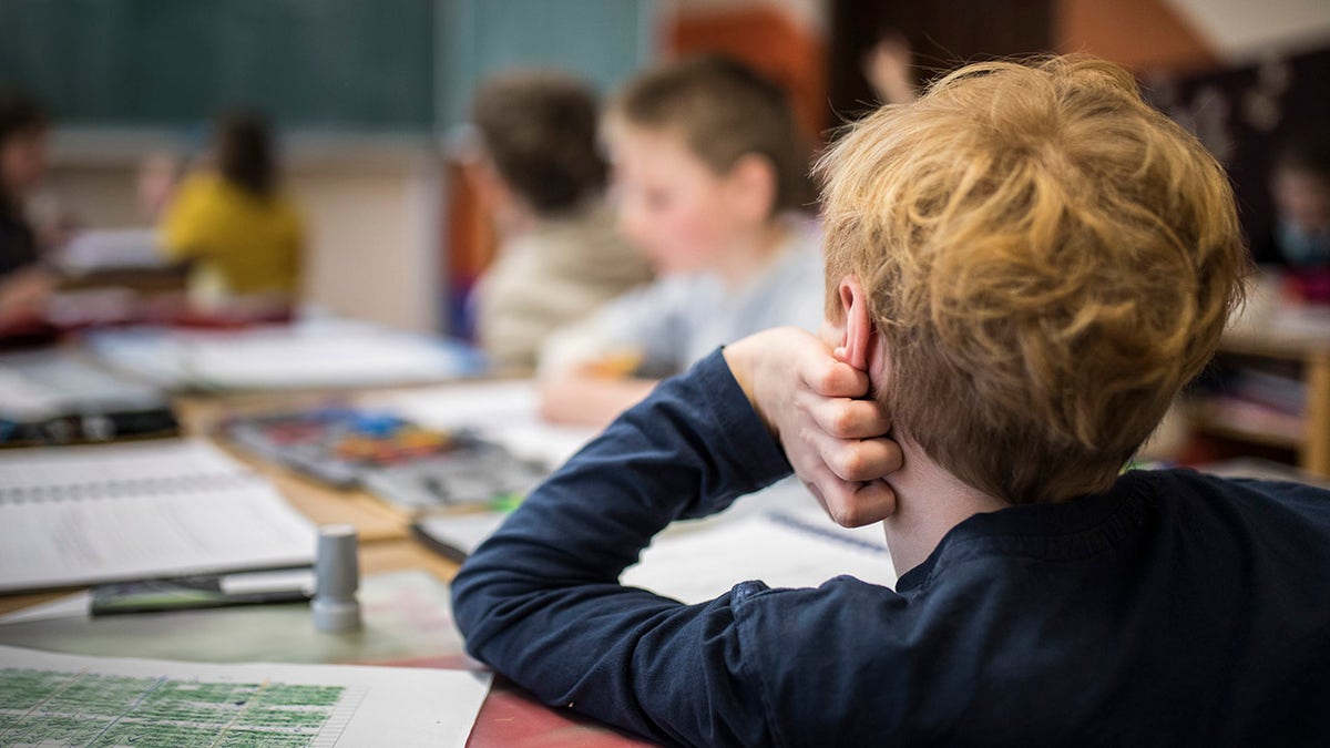 student listens in class