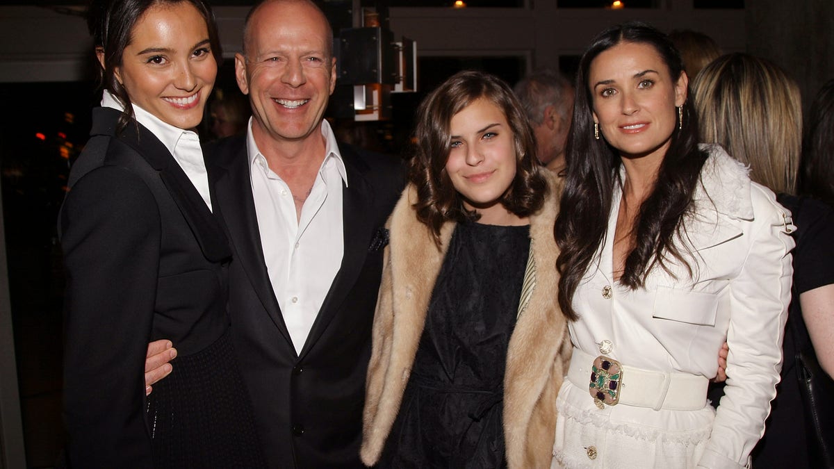 Bruce Willis and wife Emma with ex Demi Moore and youngest daughter Tallulah