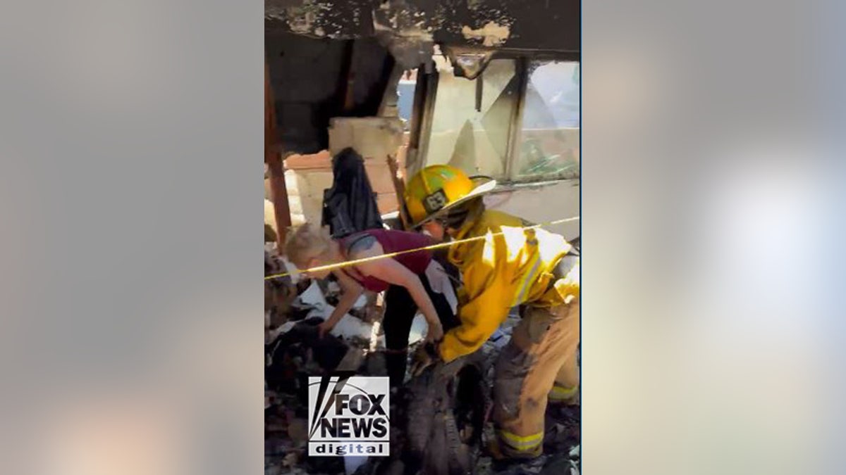 Anne Heche fire victim returns to burned out home