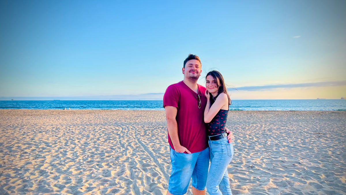 Crimean couple Ilias and Yana at the beach