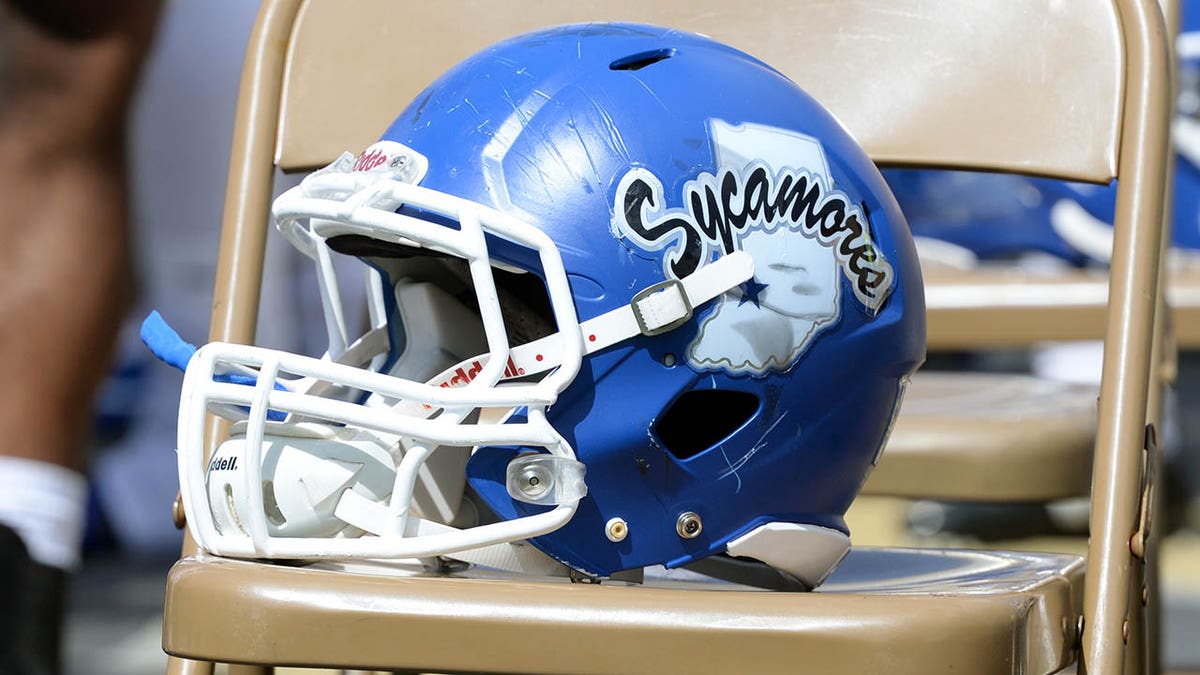 An Indiana State football helmet