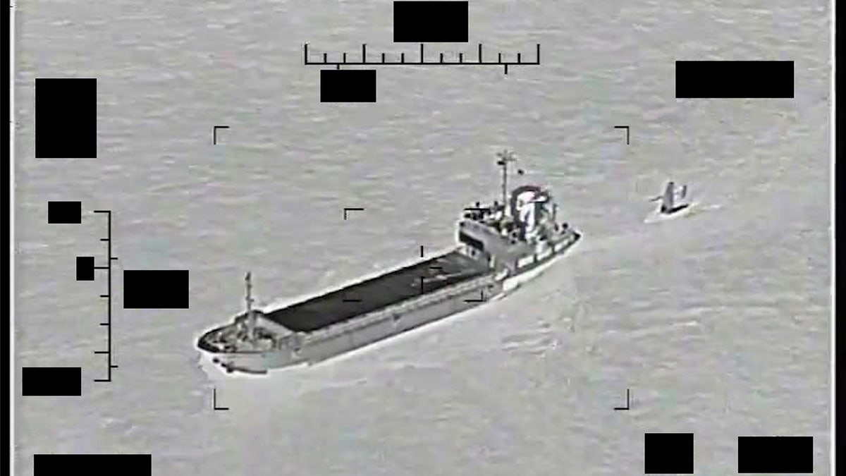 Iranian ship towing US Navy drone
