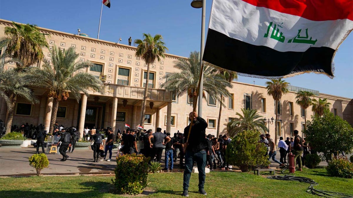 Iraq protesters supporting Shiite cleric Muqtada al-Sadr demonstrate in Baghdad