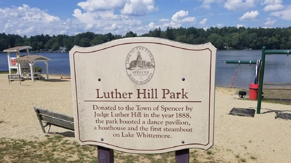 Massachusetts Luther Hill Park beach sign