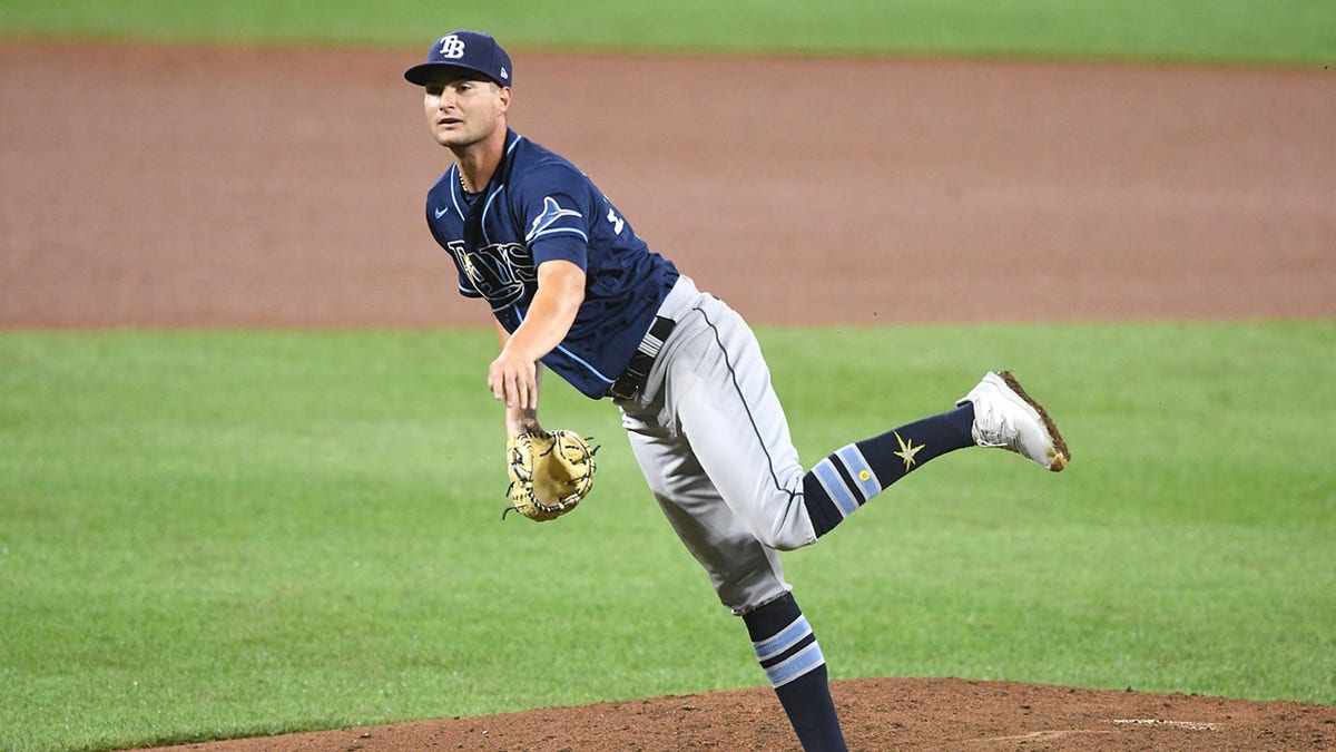 Shane McClanahan pitches