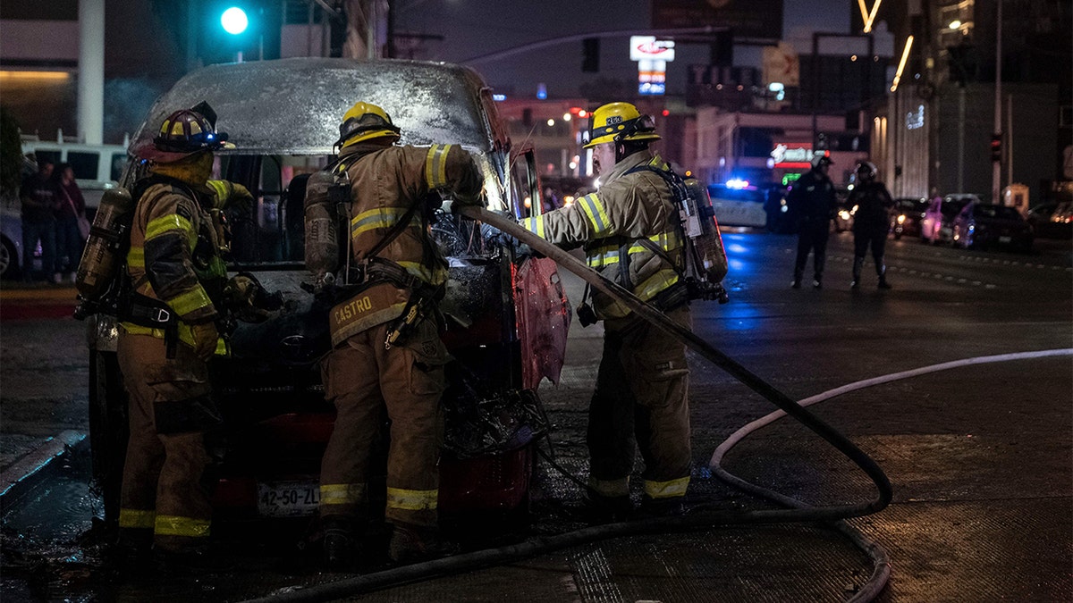 Vehicle was set on fire in Tijuana, Baja California, Mexico