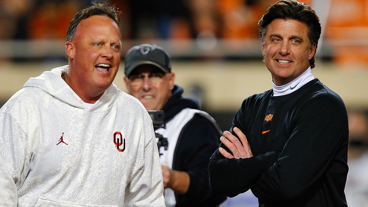 Mike and Cale Gundy in 2021
