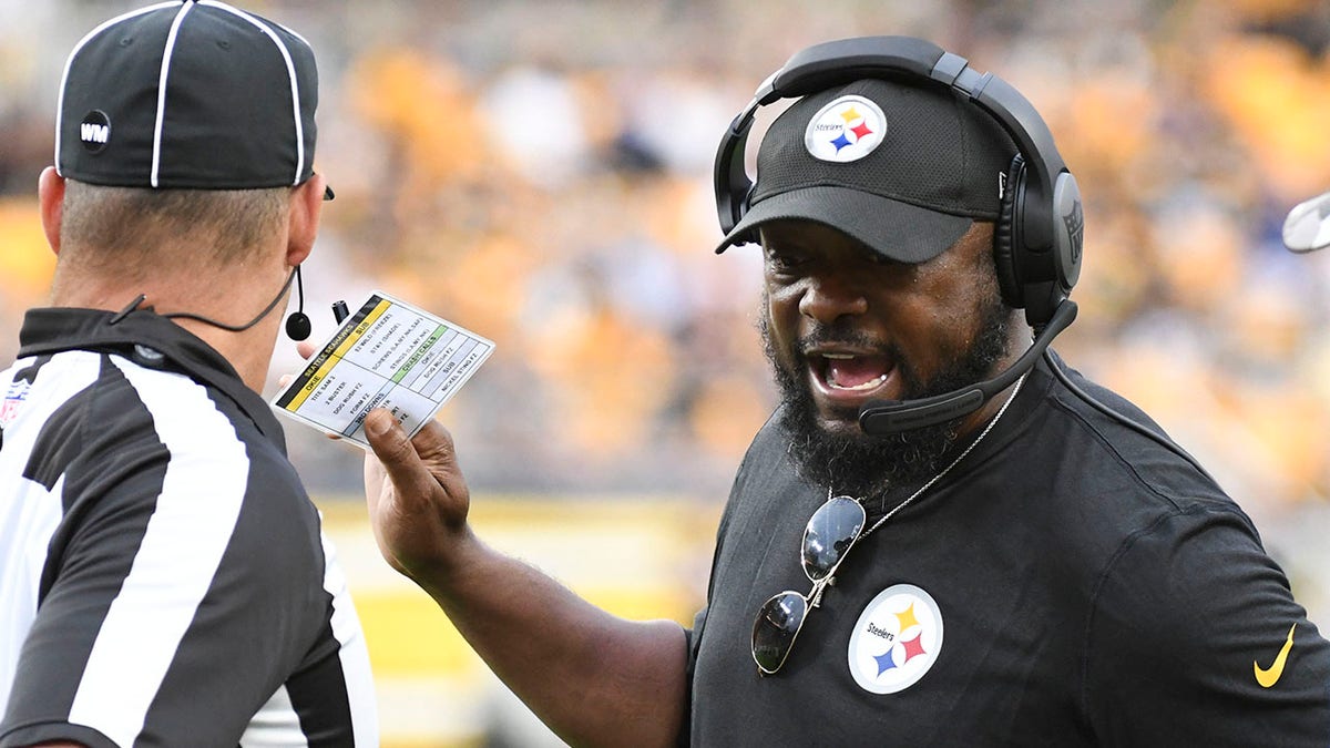 Mike Tomlin speaks to ref